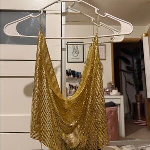 Gold Chainmail Halter Top